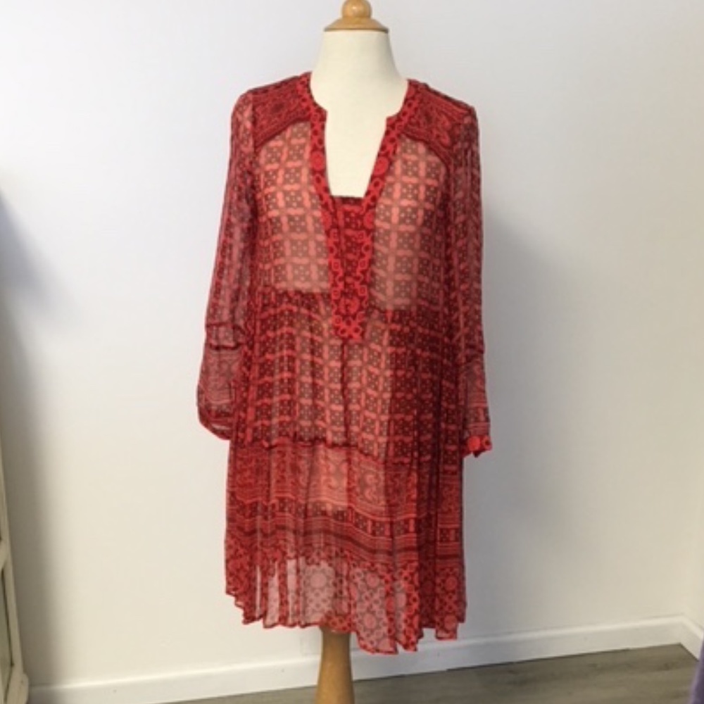 Sheer Anthropologie Dress Fall Colors